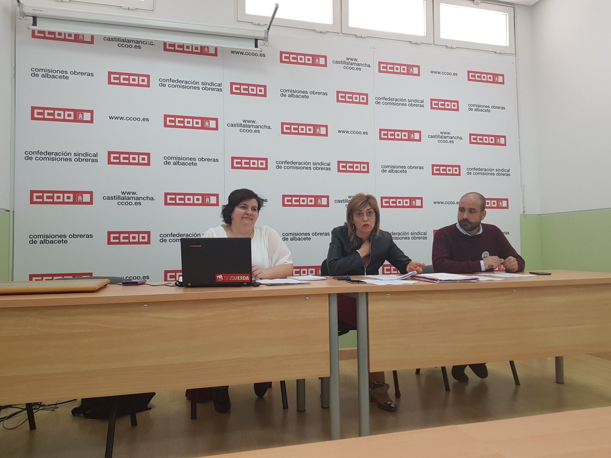 Coincidencia programática máxima entre <a href="/CCOOAlbacete/">CCOO Albacete</a> y #UnidasPodemos. Reunidas con representantes sindicales de distintas federaciones, poniendo en común políticas de empleo digno, promoción económica, juventud, vivienda y cuidados para un #Albacete mejor.
