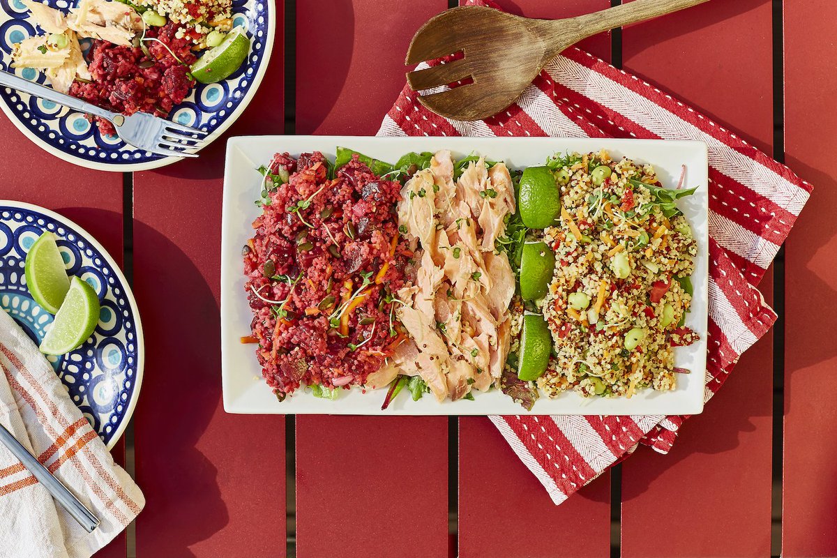 Remember! Our #platterofthemonth is customer favourite, Hot Roasted Salmon &amp; Sweet Chili Salad. Available for £20.95 (serves 5), you can receive offers like this direct to your inbox by subscribing to the OfficeServe newsletter - lnkd.in/gB8snyv