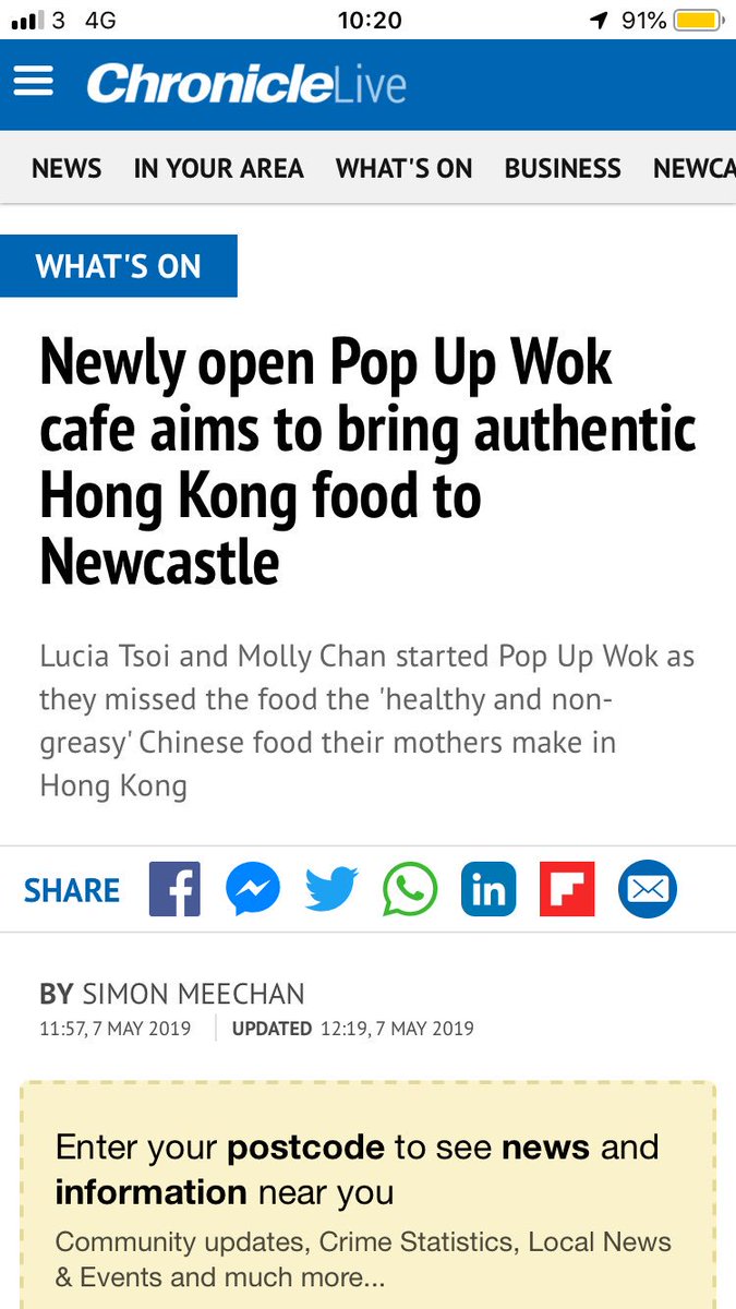 Thank you #chronicle for sharing our little story :) in case some of you missed the previous posts, OUR FIRST CAFE/ EATERY IS NOW LANDED ON SAVILLE ROW, NE18JE 🎉 #popupwokhq #hongkong #streetfood #cafe #newcastle