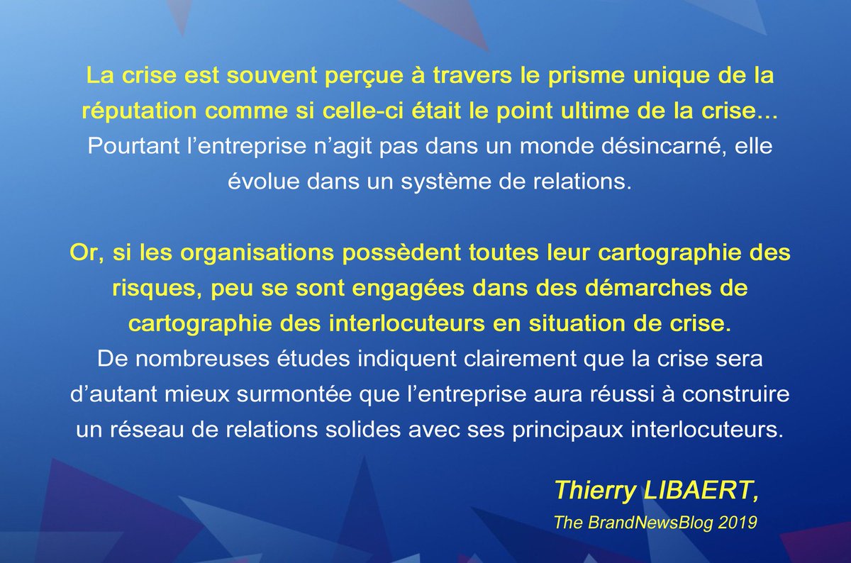 HerveMonier's tweet photo. [Priceless🎯] ▶️ Les bonnes #citations de @Thierrylt sur la communication de crise... #Thread #Quote4 sur la nécessité de cartographier les interlocuteurs et construire un réseau de relations solides en amont des crises ⚠️ #comdecrise https://t.co/FJy6HBGAw9