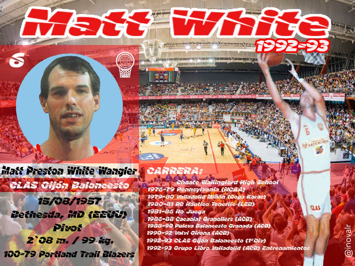 inovalr's tweet image. Matt White en el CLAS Gijón Baloncesto 1992-93 #Americanos1ªDiv

#MattWhite @ChoateHoops @PennBasketball @CBCValladolid @CB1939Canarias @CB_Granollers @CBGRANADASAD @BasquetGirona #GijónBaloncesto
@TonyStoryGNBA @RecuerdosACB @Basketvintage9 @asturbasket @gonzalobedia