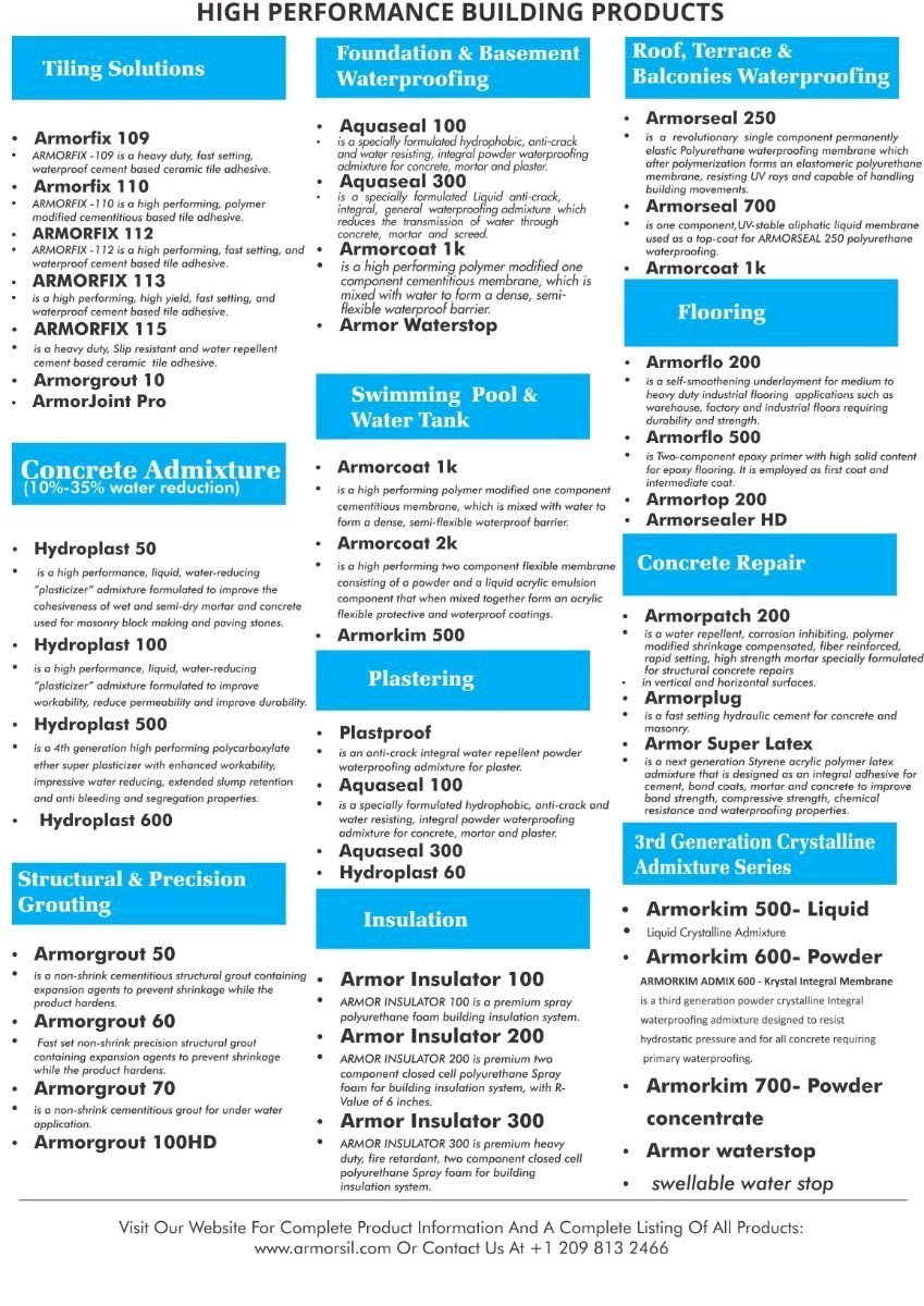 @Irinaayo_ I do waterproofing[waterproofing of new and existing structures, water tanks, septic tanks, swimming pools, terraces etc], flooring[Epoxy, resin bond, stamped concrete etc] and supply of construction chemicals [admixtures, super plasticisers, cementitious membranes etc]