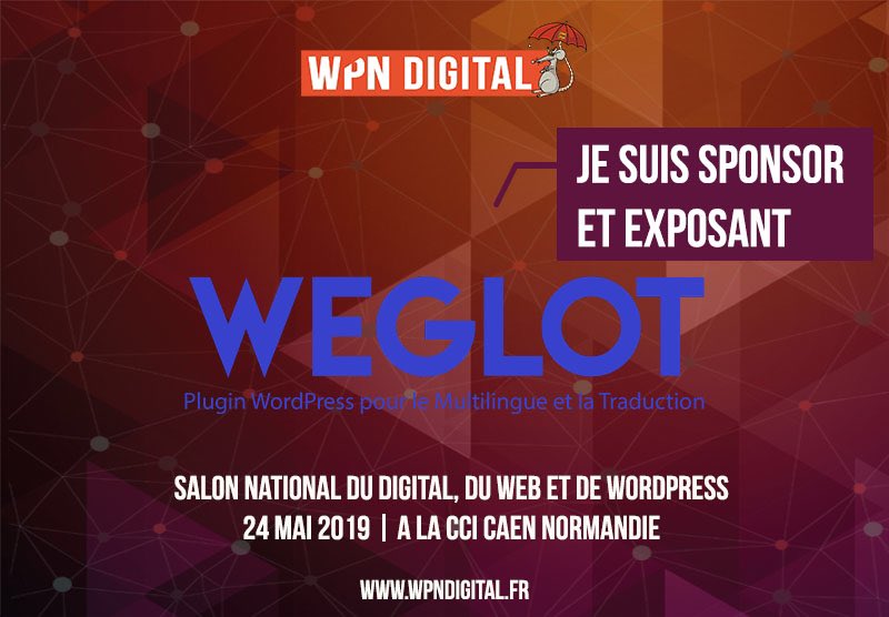 📣 Merci à <a href="/weglot/">Weglot</a> de nous renouveler leur confiance en tant que sponsor ! 

Merci encore 😀
Plus d'infos bit.ly/2LliNGP
<a href="/BlogModerateur/">BDM</a> @fbleubnormandie @CCICaen <a href="/Caenlamer/">Caen la mer</a> <a href="/WPNormandie/">WordPress Normandie</a> 
#digital #numérique #web #marketingdigital #WordPress