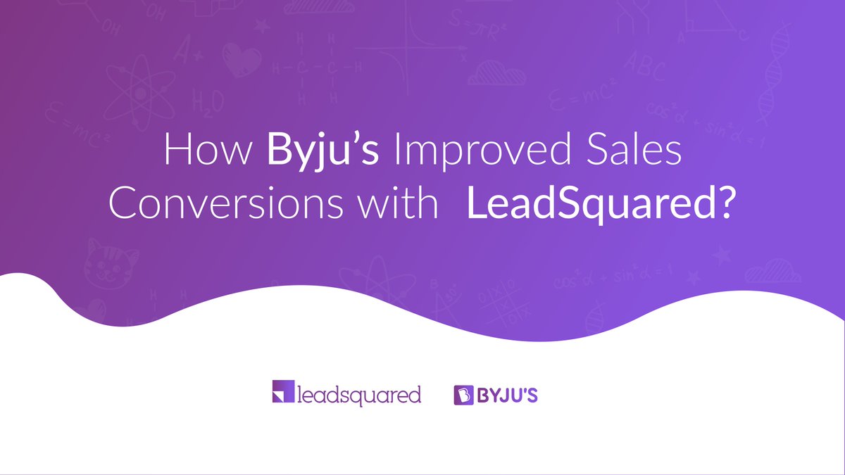 Byju's is one of the most prominent names in digital learning applications. Watch how they have increased their sales conversions drastically, using LeadSquared. 
youtu.be/JZI2lVT-A30