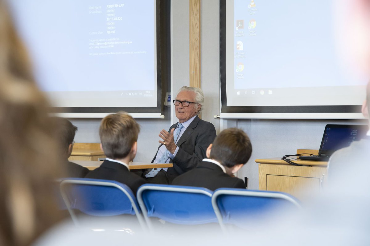 CityofLdnSchool's tweet image. Yesterday we were thrilled to host Lord Michael Heseltine, former Deputy PM, who spoke to the pupils about life lessons. He spent the rest of his time answering thought provoking questions from the pupils #lunchtimetalks