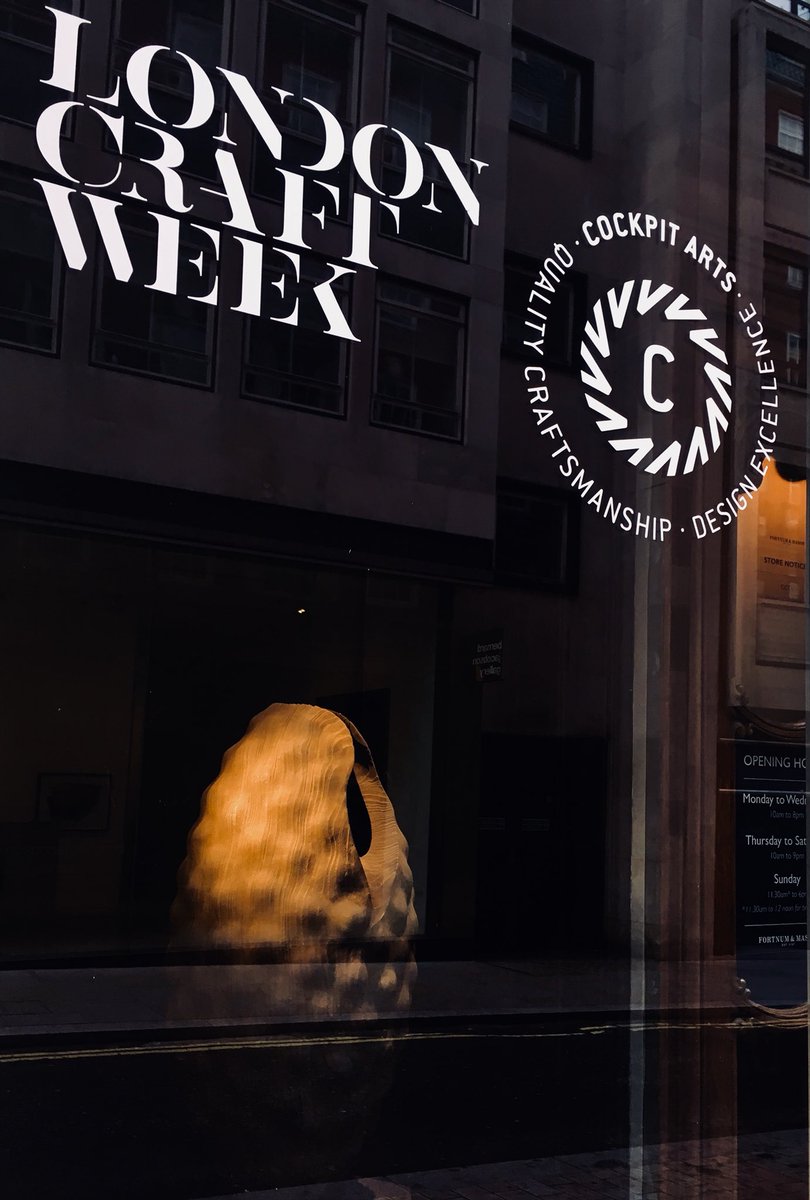 samueljfry's tweet photo. I enjoyed seeing @Cockpit_Arts artists @Fortnums last night for @Londoncraftweek. They are there until 12 May if you get a chance: https://t.co/Y6HmwMpgrD https://t.co/pM7MdYzaGa