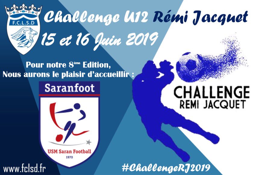 FCLSD69760's tweet photo. Challenge Rémi Jacquet🔵⚪️⚽️
@FCLyonOfficiel @FCVB_officiel #UsmSaran seront aussi de la partie ! #ChallengeRJ2019 https://t.co/mlXarSubPe