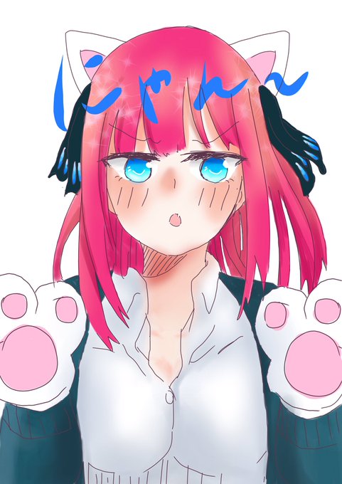 橘零さんがTwitterに投稿した中野二乃(五等分の花嫁)のイラスト。