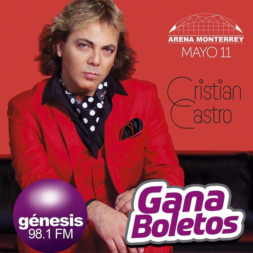 genesis981fm's tweet photo. ¡Con "Mi tributo a Juan Gabriel"🙈👏 Cristian Castro llegará este fin de semana a conquistar a los regios con los grandes éxitos del divo de Juárez! 🕺💃

Participa: 👇👇

✔️Dale RT 🌏
✔️Menciona tu nombre completo.✍️

LOS GANADORES SE DARÁN EN UNO DE NUESTROS PROGRAMAS EN VIVO. https://t.co/QUdbym2dlv
