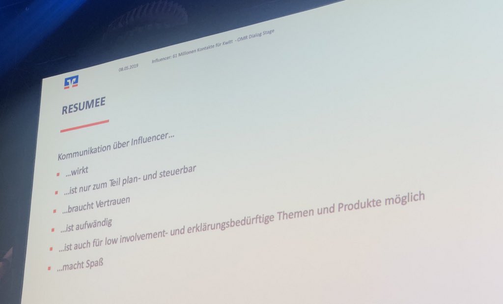 Stephan Arns von den Volksbanken und Raiffeisenbanken zieht sein Resümee. #OMR19 Beim 2. Punkt würden wir gerne widersprechen! Unter anderem mit Paid Amplification und der richtigen Technologie im Rücken, ist Planung und Steuerung kein Problem. academy.blogfoster.com/was-ist-paid-a…