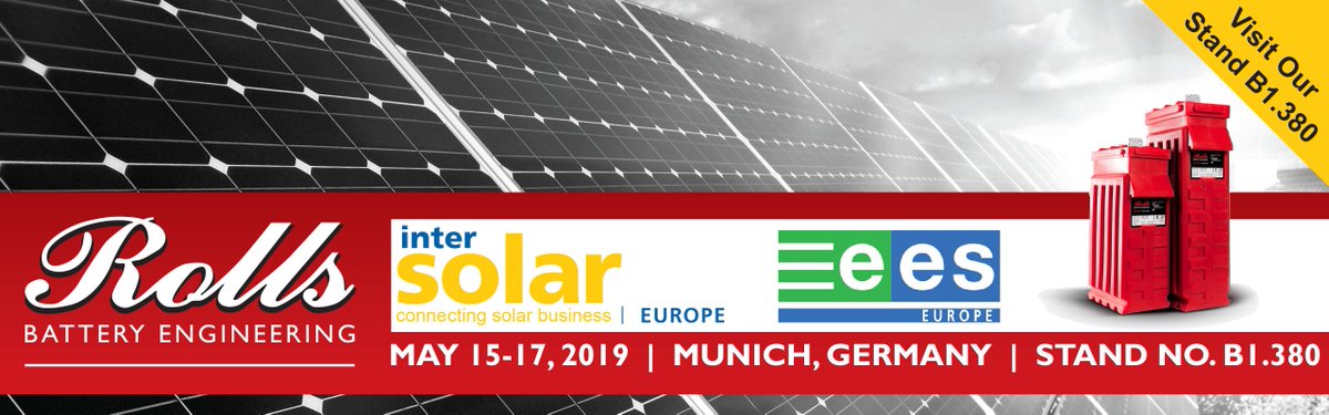RollsBatteryUK's tweet photo. One week to go until this years @ees_events @Intersolar Europe in Munich.
#intersolar #ees #solar #energystorage https://t.co/GwRQVNp44d