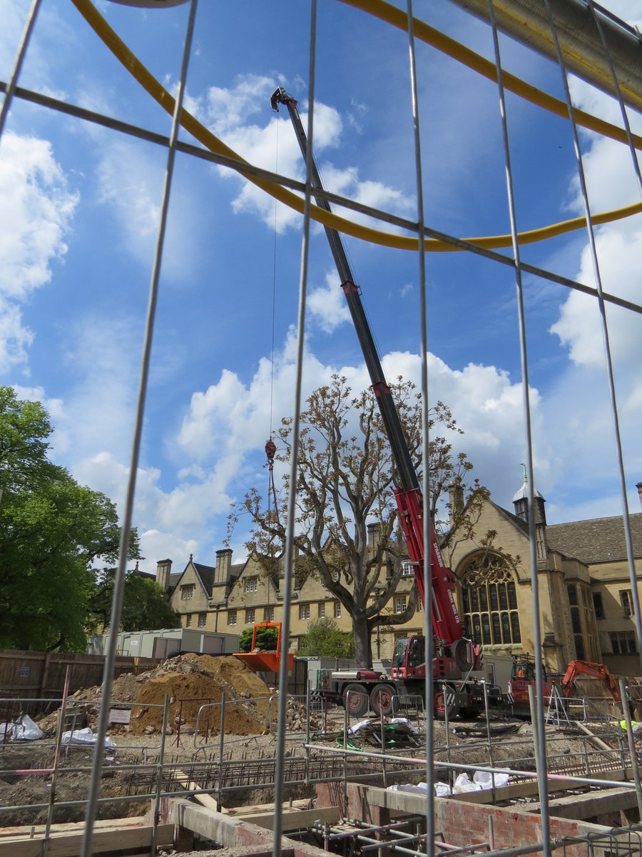 A crane now at work in Wadham's Back Quad - things are moving up! Find our more about our new <a href="/AL_Atweets/">AL_A</a> designed Undergrad Centre and Oxford's first purpose built Access Centre coming soon-ish at Wadham! wadham.ox.ac.uk/alumni/buildin… #Buildingforthefuture #WadhamProud