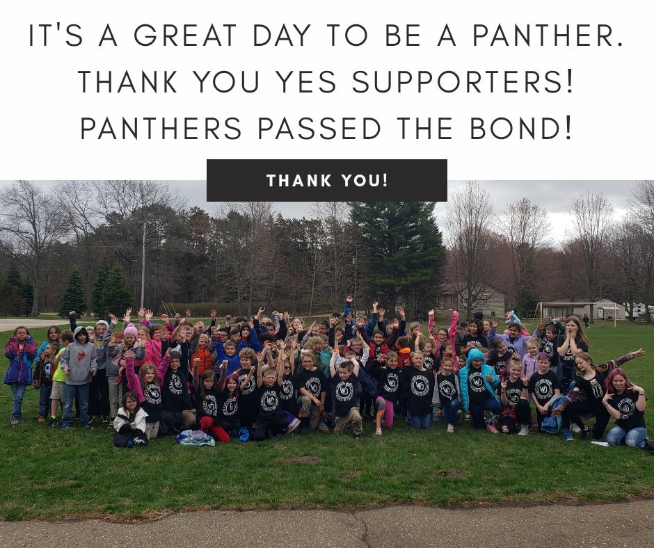 Thank you for helping us reach this goal yes supporters! 🐾 #goWo  #VotedYesOnMay7 #PanthersPassedTheBond