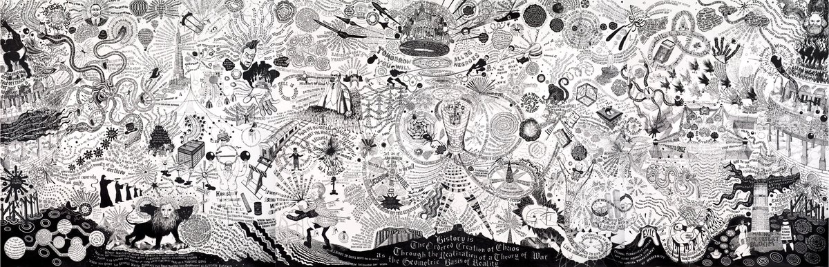 If you are into #Art_and_History you should definitely check out the work of Dominic McGill, especially "Muqaddimah" (bit.ly/2VPGsDj) - pictured. See it at the Saatchi Gallery.