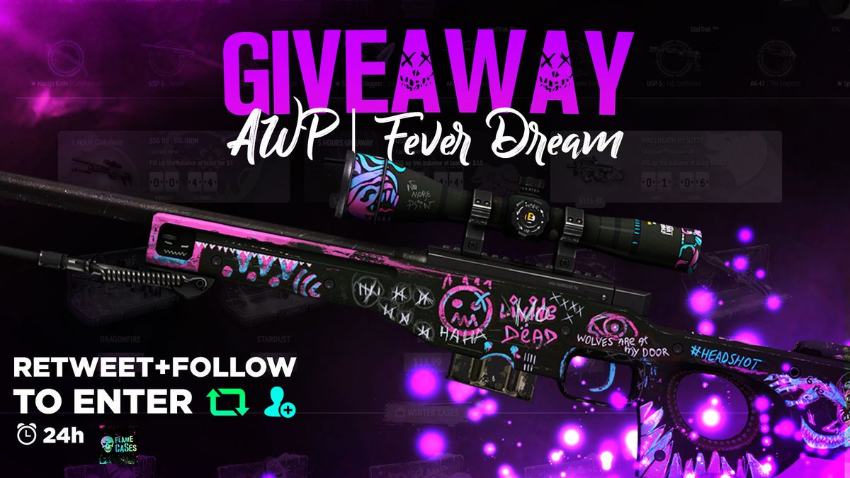 flamecasescom's tweet photo. AWP | Fever Dream (FN) #Giveaway 

💥Follow &amp; RT
💥Tag a friend      

⌛ 24 HOURS
#csgogiveaway https://t.co/t8vpeB8Ofw