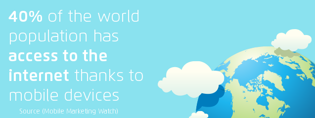 TextMarketerLtd's tweet photo. Nearly half the world has access to the internet thanks to mobile phones #MobileFactMonday #World #MobilePhone https://t.co/fFk18g7M2d