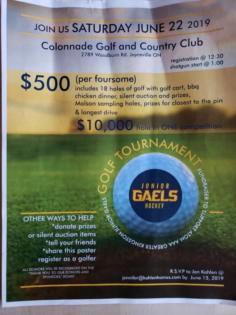 A former player of mine is hosting a golf fundraiser for their hockey team... please support if you can..