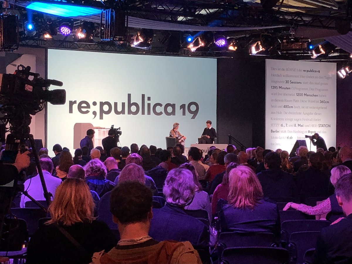 Fairness and Competitiveness - #EU Commissioner for #Competition <a href="/vestager/">Margrethe Vestager</a> talks about the fair use of #data. "Just compare it to sports. The people who make the rules don't participate." #rp19 #digitization
