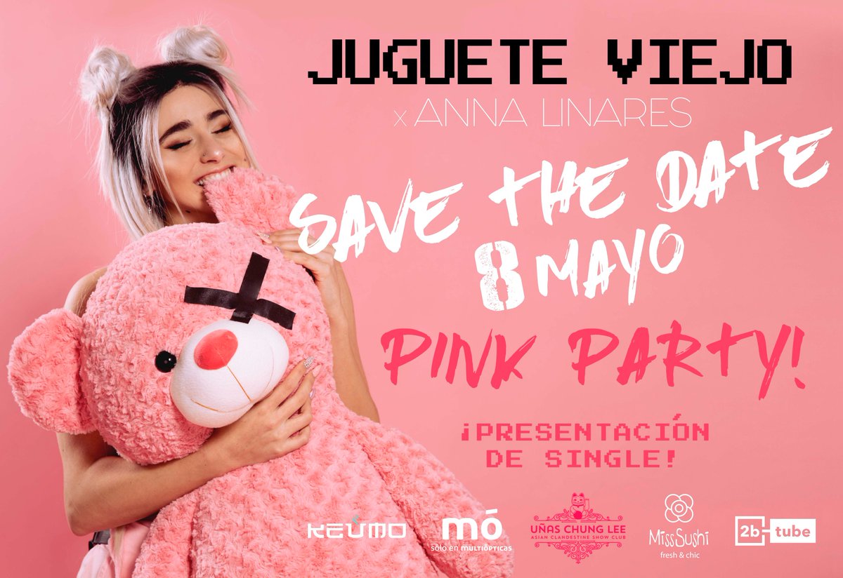 2b's tweet photo. 💕 Hoy tenemos EVENTAZO con nuestra #2btuber BANNANITAS 💕 Anna presenta esta tarde su primer single #JugueteViejo y su videoclip con una PINK PARTY en Uñas Chung Lee. Estad atentos porque os lo contaremos todo por aquí 🤗 ¡Qué ganas! 🤗 https://t.co/5Je0NIXy81