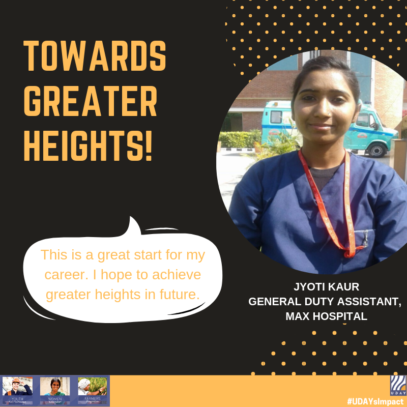 udayskills's tweet photo. Our impact story features Jyoti Kaur from Faridkot!

With a mere family income of USD 1,000 yearly which comes from seasonal farming and uncertain work, Jyoti knew that she has to have a formal education to get a decent job. 
#UDAYsImpact #UDAYforSkillIndia #socialImpact https://t.co/ttkOFTeh3b