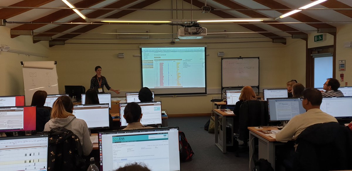 Erin demonstrating the fungal data in <a href="/ensemblgenomes/">Ensembl Genomes</a> <a href="/ACSCevents/">Wellcome Connecting Science Courses and Conference</a> <a href="/ensembl/">Ensembl</a>