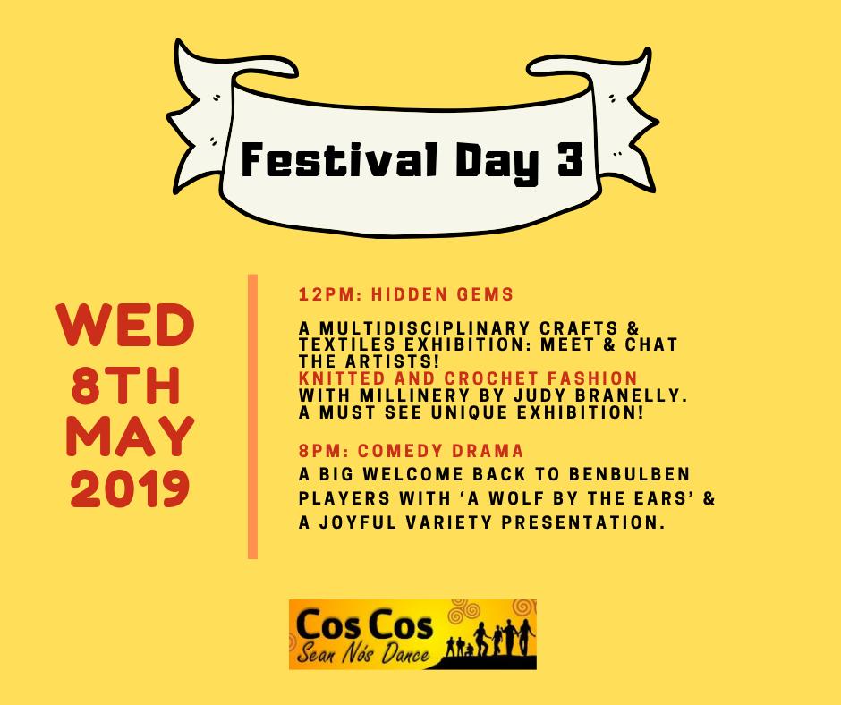 CosCosDance's tweet photo. Welcome to Day 3 of the Cos Cos Sean Nós Festival!
We are about to open our Hidden Gems exhibition along with a showing of Judy Branelly's Knitted and Crochet Fashion - ALL at the Old School Drumcliffe!
Kicking off at 12pm and running until 5pm this evening!
#Sligo #CosCosFest https://t.co/nC7Wah6jS4