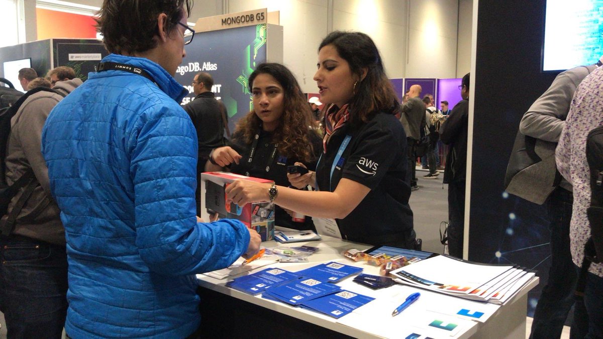 NetAppUK's tweet photo. Here is our NetApp EMEA team hard at work today at the AWS Summit! https://t.co/E7wFLGC5su