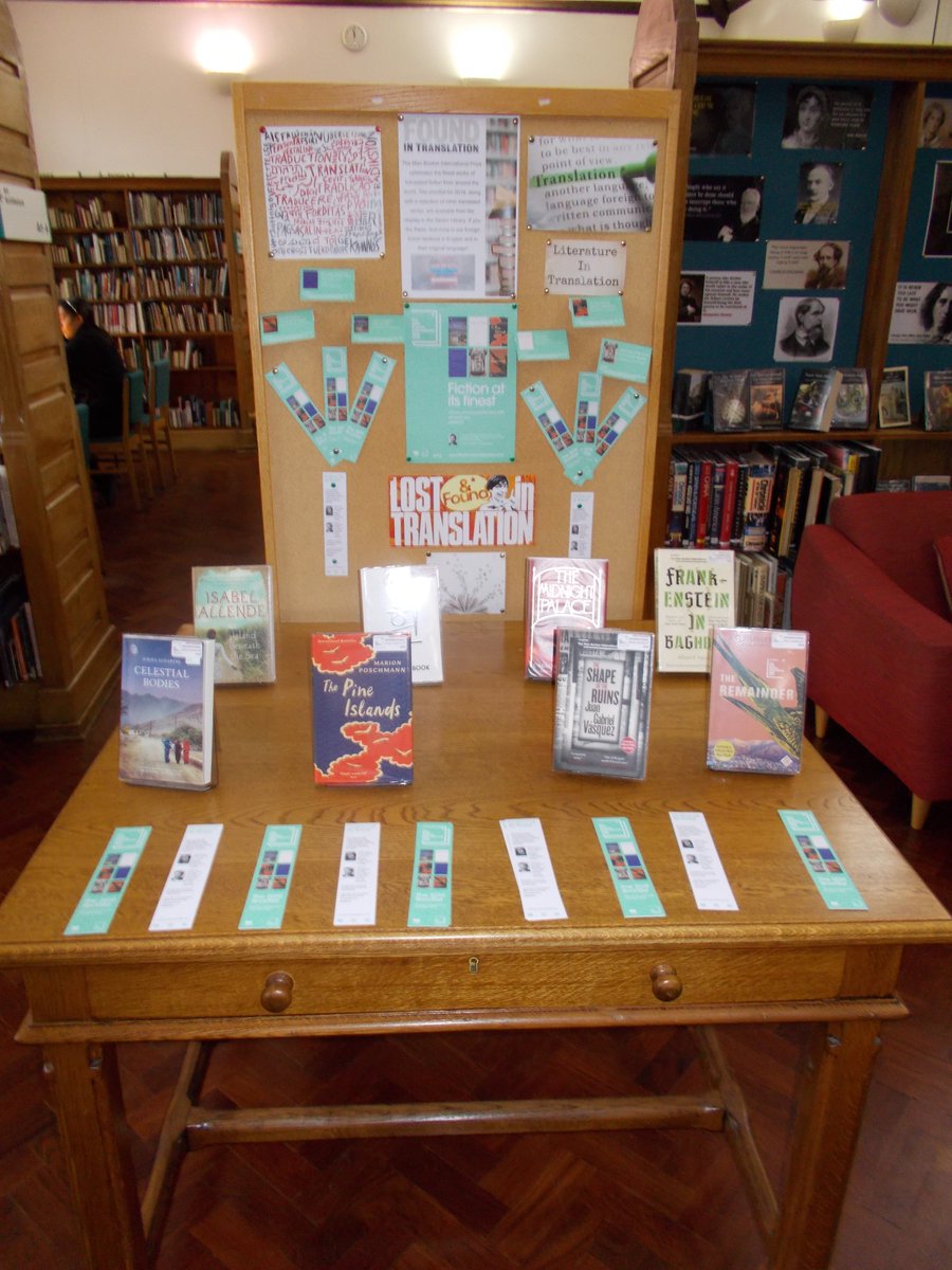 KEHSlibrary's tweet photo. The Man Booker International Prize celebrates the finest works of translated fiction from around the world. The 2019 shortlist, along with other translated works, are available in the Senior Library. Find more in the foreign fiction section! #MBI2019 @readingagency #freebookmarks https://t.co/35XtRjUQLB