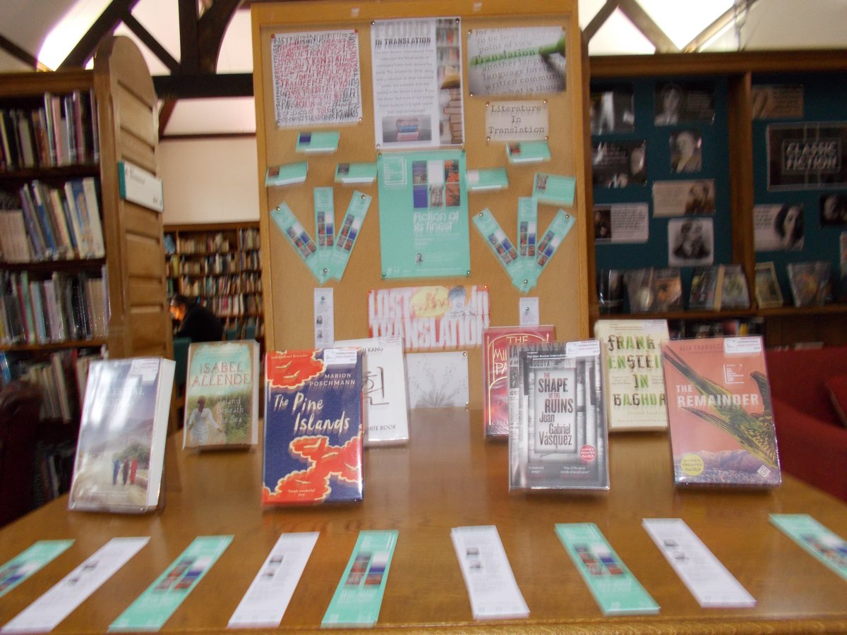 KEHSlibrary's tweet photo. The Man Booker International Prize celebrates the finest works of translated fiction from around the world. The 2019 shortlist, along with other translated works, are available in the Senior Library. Find more in the foreign fiction section! #MBI2019 @readingagency #freebookmarks https://t.co/35XtRjUQLB