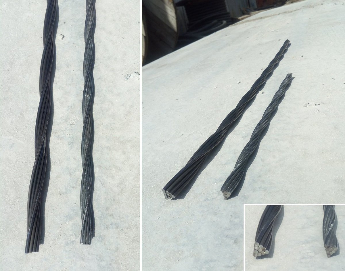 ArmasteelLlc's tweet photo. Dear colleagues,
We've received the first sample of our 10-wire PC strand with 14.8 mm diameter - the analogue of 12.5 mm 7-wire strand.
The previous parties (right sample) are 11.5 mm.
#ExtraBondedPrestressing #10WirePCstrand #LRPCstrand #PCstrand #ForgetTheStrandSlip https://t.co/UeP7KjsxA1