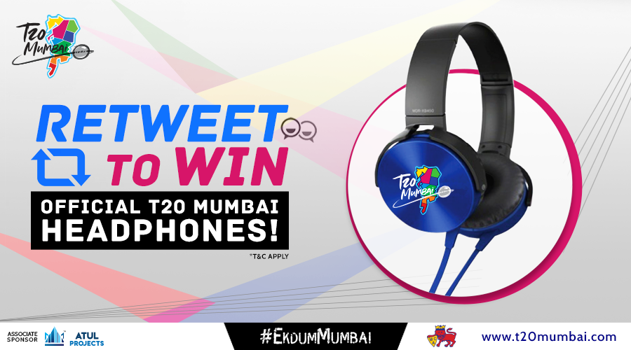 T20Mumbai's tweet photo. Nothing sounds better than the ball hitting the middle of the bat 🏏 and that sound is even better on our headphones! 🎧

Retweet to stand a chance to win the official T20 Mumbai headphones! 

T&amp;Cs apply [https://t.co/2iPI292Pnp]

#ContestAlert #EkdumMumbai https://t.co/qjS68Jh38H