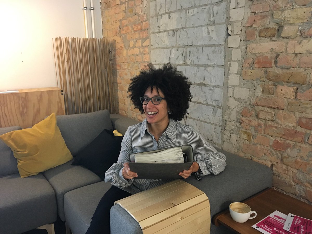 KenzaAbbou's tweet photo. Reading the last pages of the master thesis for the #femaleSTEM Award at my favorite office corner at @hubraum cafe π
#TelekomWall https://t.co/FXYsqu9sSM