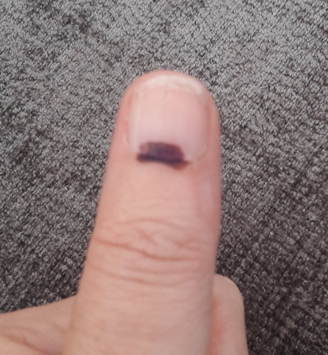 CarolynneButler's tweet photo. Made my mark. #Thumbie #SAElections2019 🇿🇦 South Africa get out there and make your mark. https://t.co/ZUeEO6WZMv