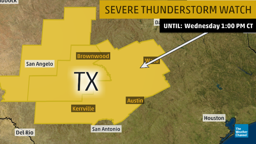 New #severe thunderstorm watch is in effect until 1pm CDT for parts of ...