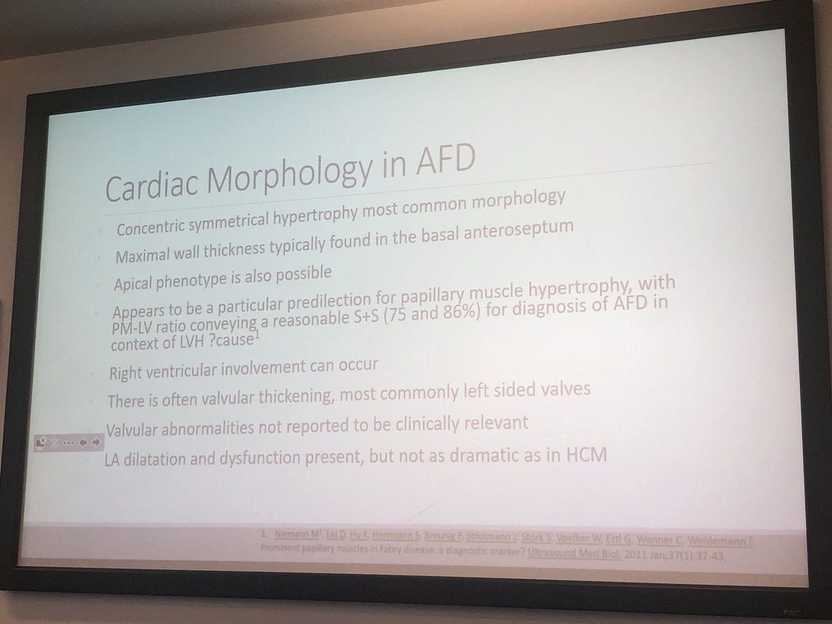 SmeetaSinha's tweet photo. Anderson-Fabry cardiac and ECG findings can be very variable - De Anna Reid presents a cardiac perspective. CMR has been a game changer & T1 mapping is a differentiator. Worth genetic screening high risk groups especially males with HCM #fabrys #RSMKidneyRD https://t.co/s2TIrqnmcv