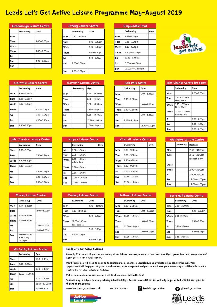 HealthforAllLds's tweet photo. As a charity we’ve done lots of partnership work with Leeds Let’s Get Active over the years... here’s the May- August programme! #movemore 
#getactive
#activecommunities
#activeleeds
#leedsgirlcan #thisgirlcan #healthforall
#themoreyoumovethebetteryoufeel
#activerolemodels https://t.co/hA47LdIhfu