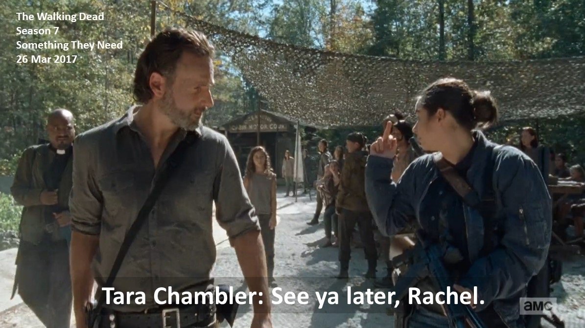 DoctorDoubleTap's tweet photo. #Tara Chambler: See ya later, Rachel.
#TheWalkingDead
Season 7
#SomethingTheyNeed
26 March 2017
Zombie Apocalypse
Georgia
Terminus Survivor, Wolf Siege Survivor
The Last Chambler
Alanna Masterson https://t.co/MW0ZYqfm8i