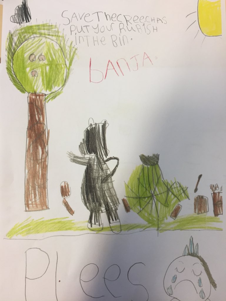 charlton_miss's tweet photo. Reception have been talking about endangered animals today. We made some posters to encourage people to take care of them and our planet 🌎🐳🐒🐢🐘🦍 @SMemorial 
“We need to take care of the sea because the animals will be sad” https://t.co/tfVp6seKz0