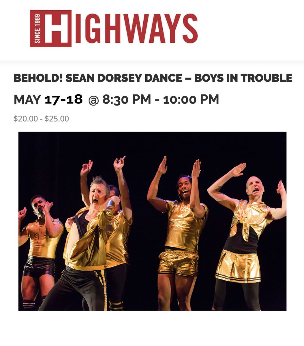 SeanDorseyDance's tweet photo. NEXT WEEK catch the Los Angeles-premiere of BOYS IN TROUBLE, a new work by Sean Dorsey Dance co-commissioned by #highwaysperformancespace. Part of Highways' #BEHOLD! Festival. May 17-18
Ticket info: https://t.co/qjGWqHzmrA
#15yearsofSDD #TRANSformdance https://t.co/ySyuNzJc3u