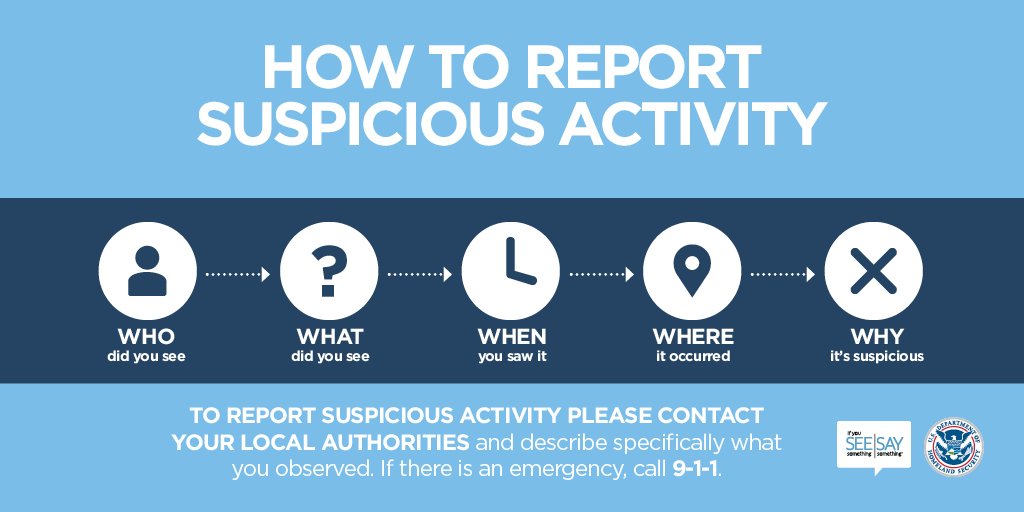 Homeland Security on Twitter "When reporting suspicious activity to