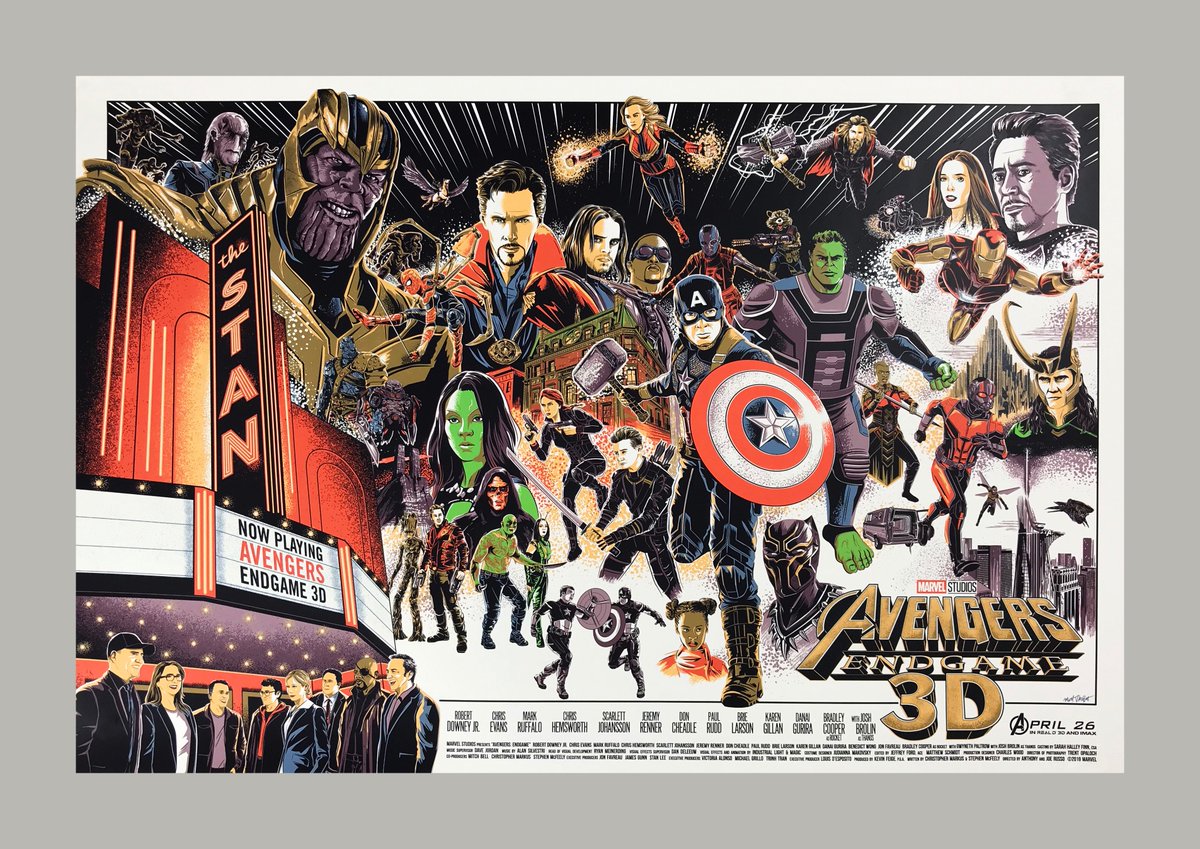 vgkids's tweet photo. 🚨Spoiler Warning!🚨
.
Avengers: Endgame by @mattrobot
.
• 24” x 36”, limited edition
.
• 8 Colors + Glitter Overlay
.
• Printed on Construction Pure White @frenchpaperco
.
• Commissioned by @marvelstudios as a gift for the Endgame crew.
.
#avengersendgame #vgkids https://t.co/rleFi65moP