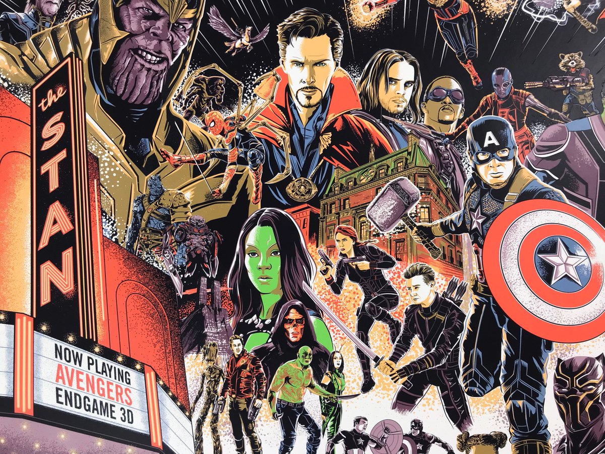 vgkids's tweet photo. 🚨Spoiler Warning!🚨
.
Avengers: Endgame by @mattrobot
.
• 24” x 36”, limited edition
.
• 8 Colors + Glitter Overlay
.
• Printed on Construction Pure White @frenchpaperco
.
• Commissioned by @marvelstudios as a gift for the Endgame crew.
.
#avengersendgame #vgkids https://t.co/rleFi65moP