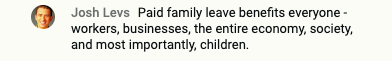 FmlyValuesWork's tweet photo. Men need #paidleave too - we must value all care, value every family. TY @JoshLevs for speaking out for paid family and medical leave. https://t.co/mBu2RoTGLN