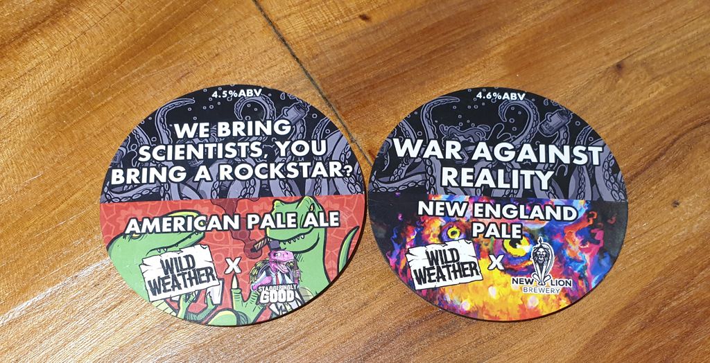 LDOPExeter's tweet photo. 2 fantastic collab brews on tap from @WildWeatherAles with @staggeringbeer  and @NewLionBrewery.  

If you're in the mood for something pale and hoppy...we've got you covered! 

#craftbeer #beer #craft #craftnotcrap #littledropofpoison #ldop https://t.co/gJWp2ASBJL