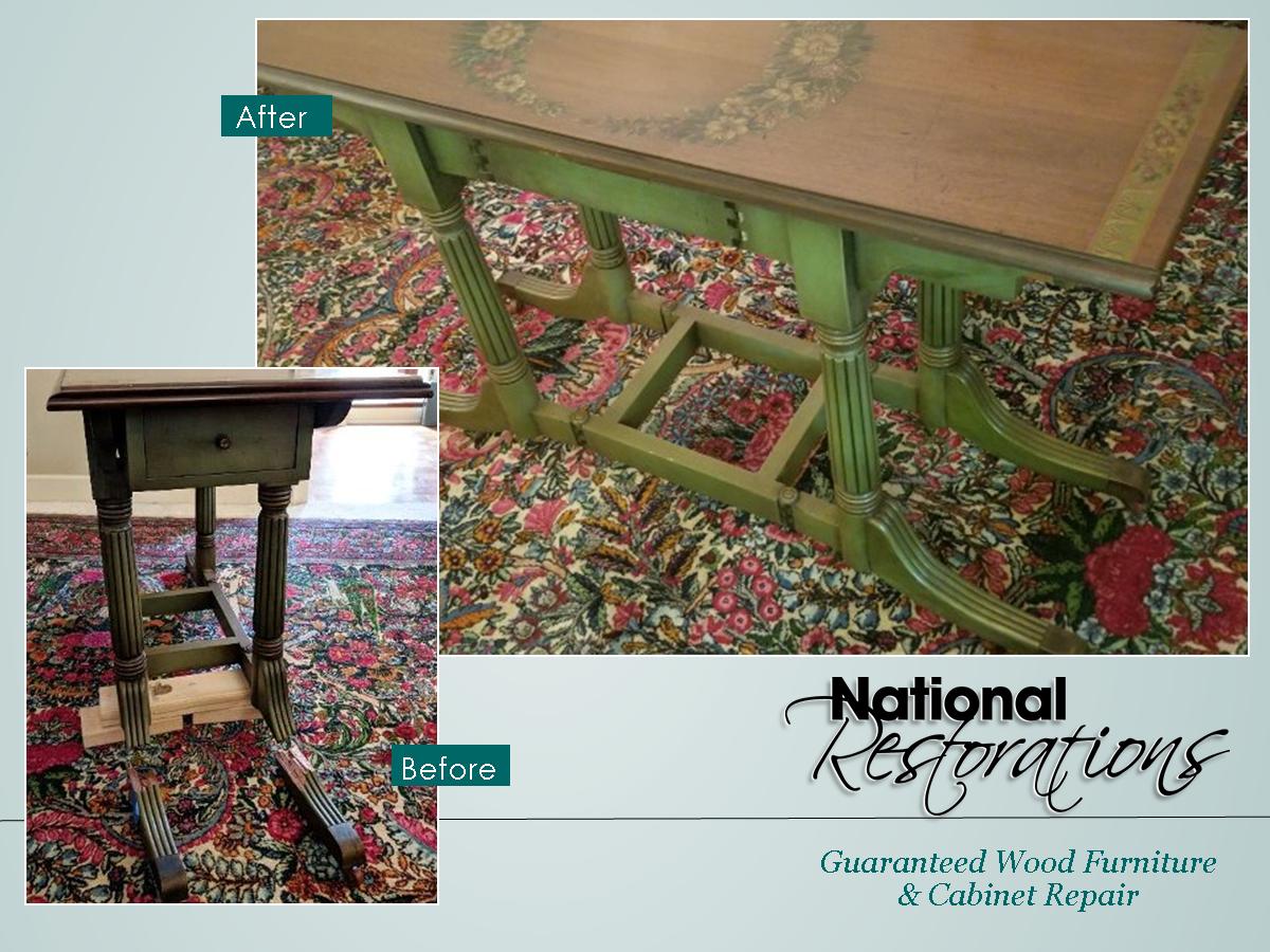 ThinkRestore's tweet image. This antique drop leaf table from the 1930's was damaged in a burglary - the legs were broken off on one side and the base was loose. "Absolute craftsmanship on our restoration" was how the customer described the repair work, and we agree!