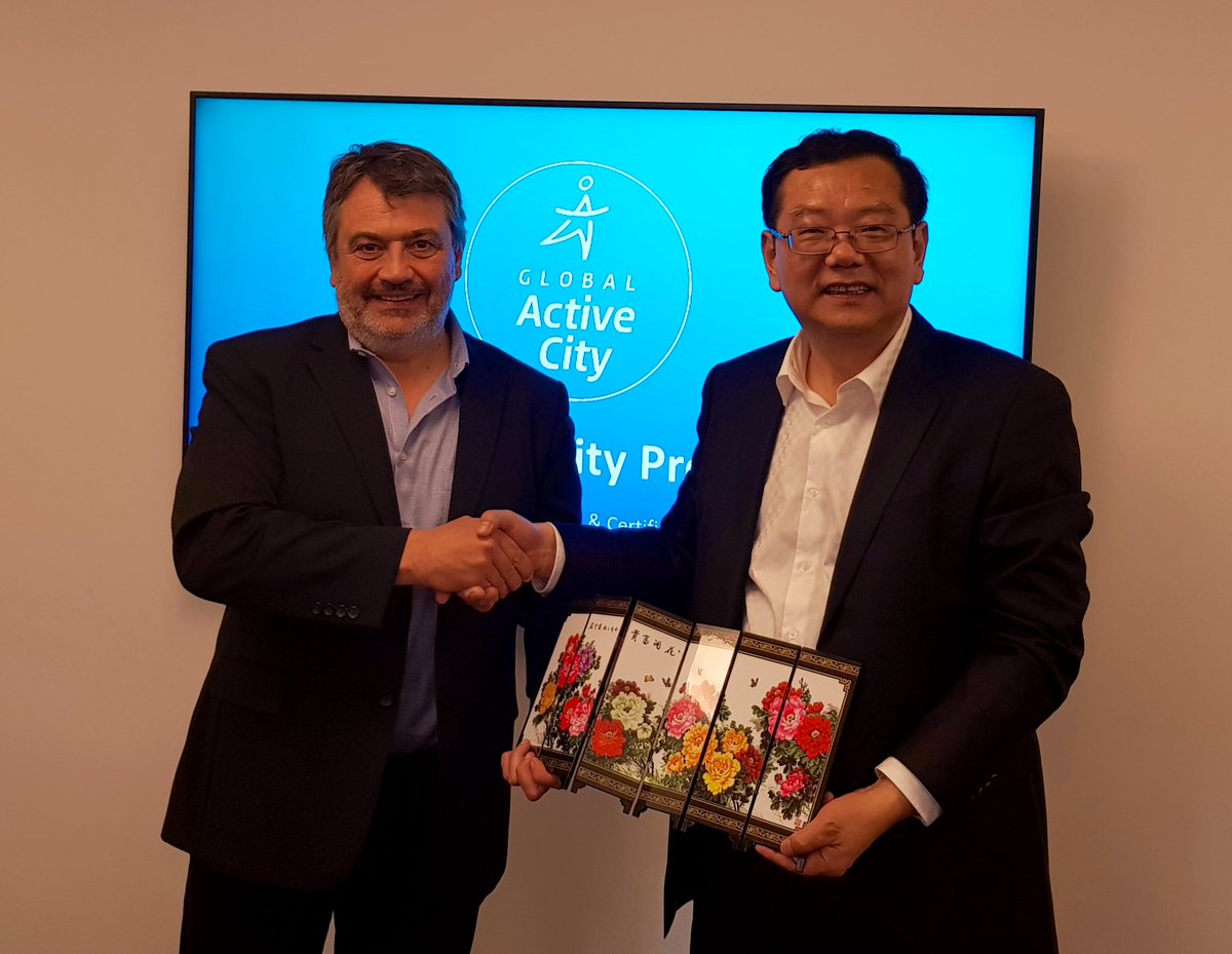 A delegation from the city of #Yangzhou, one of the most active cities in China, was greeted yesterday in Lausanne to discuss joining the #GlobalActiveCity (GAC) Programme. 
Mr. Chen Yang, Chairman of Chinese People’s Political and Consultative Conference <a href="/MaisonduSport/">Maison du Sport</a>