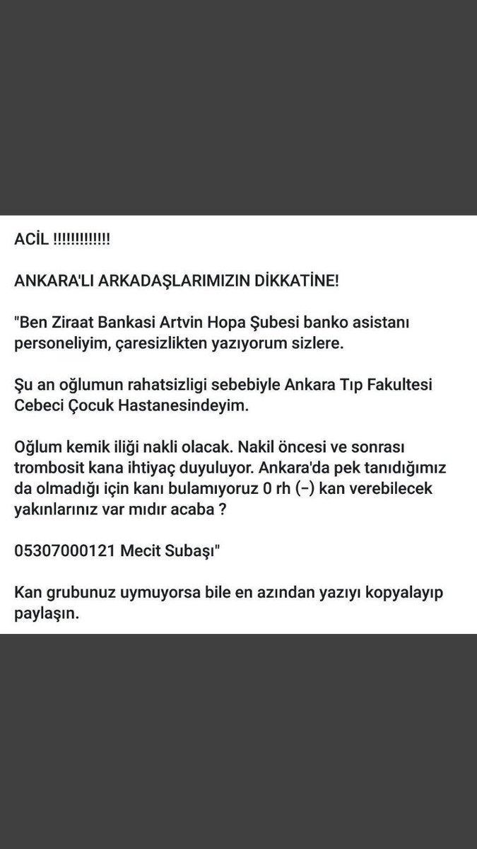 fenertunc's tweet photo. ‼️‼️‼️ Çok acilll‼️‼️‼️
Arkadaşlar lütfen Rt ile herkese ulaşalım, hayat bekleyen 1 can var...Teşekkürler..
Hayırlı iftarlar 

#HerseycokGuzelOIacak
 #anlamangerekenşey
 #anlamangerekenşey https://t.co/Q6zABxDL1m