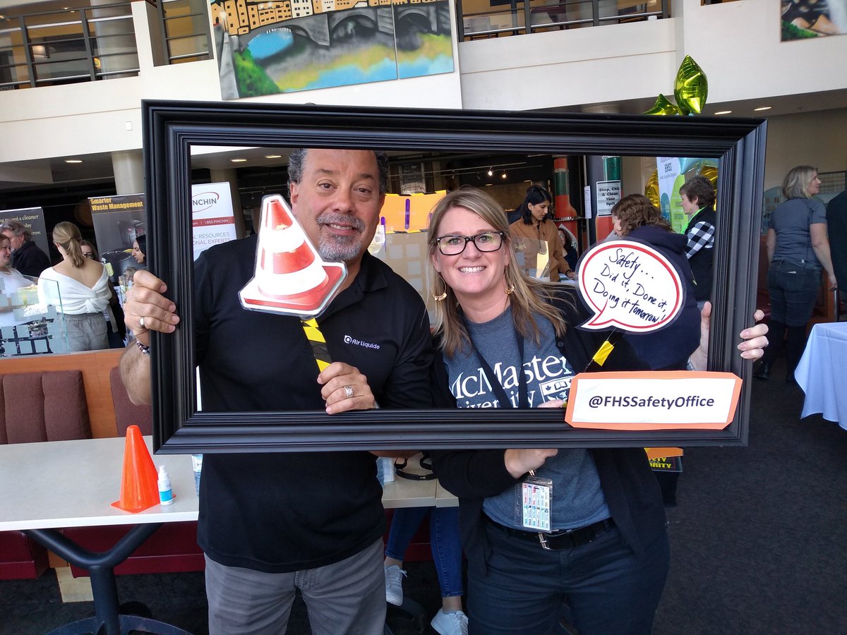 Our safety manager Janet and Frank from <a href="/AirLiquideCAN/">Air Liquide Canada</a> at McMaster health and safety week!