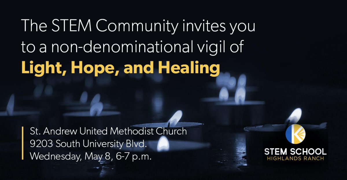 stemschoolHR's tweet photo. Please join us for a vigil this evening. Details are highlighted below. #STEMstrong https://t.co/CHdycCMTx6
