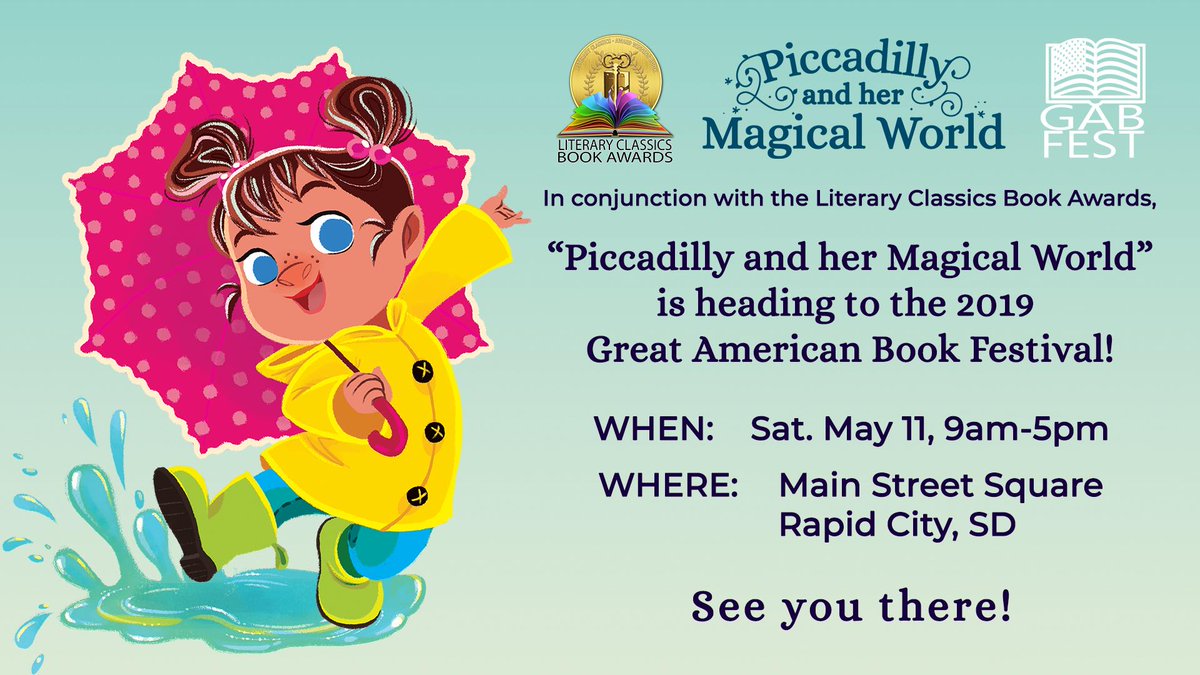 lisanovelline's tweet photo. In the #RapidCity, #SD area this weekend? Visit me &amp; nearly 40 other #authors from around the world at the #GreatAmericanBookFestival! (Table 10) See you there! 😊📚💖#BookFair, #ArtsRapidCity, #Literature, #MainStreetSquare #Kidlit #ChildrensBooks #PictureBooks #writerscommunity https://t.co/xLJSskrGWW